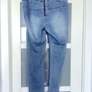 Slim flat front jeans.